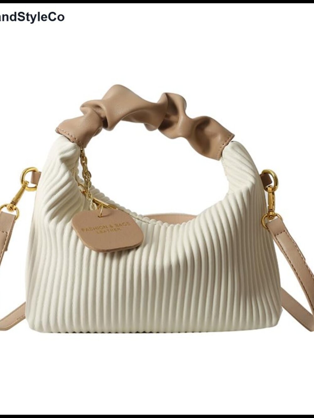 Small Pleated Ruched Faux Leather Clutch Crossbody Evening Bag
